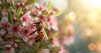 Biene an Manuka-Blüte (Foto: AdobeStock_702831869 vxnaghiyev)" typ='header']